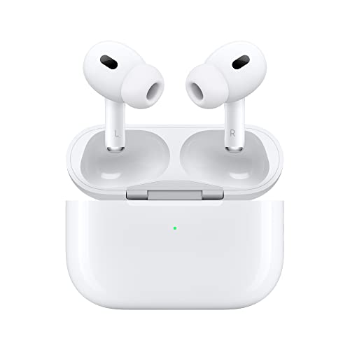 Apple AirPods Pro (2nd Generation) Wireless Earbuds, Up to 2X More Active Noise Cancelling, Adaptive Transparency, Personalized Spatial Audio, MagSafe Charging Case, Bluetooth Headphones for iPhone