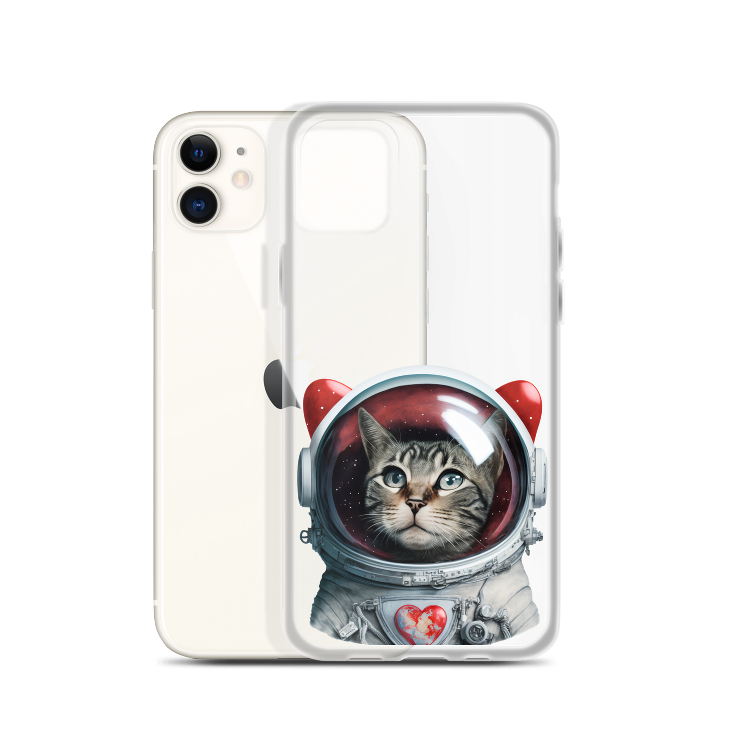 Cat Astronaut Love. iPhone Case
