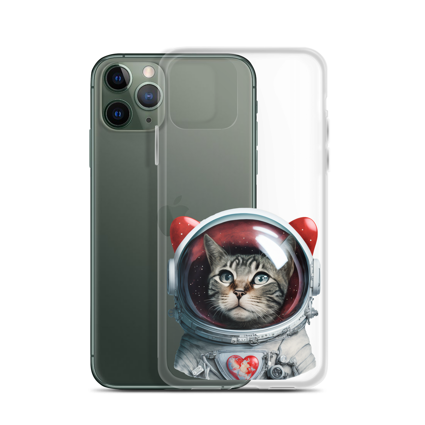 Cat Astronaut Love. iPhone Case