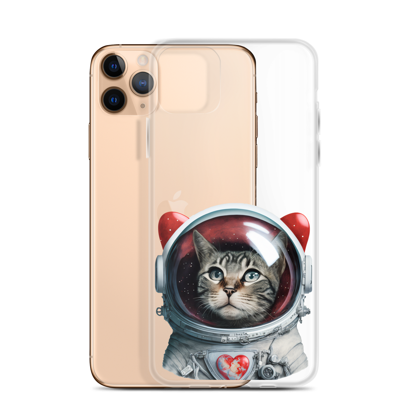 Cat Astronaut Love. iPhone Case