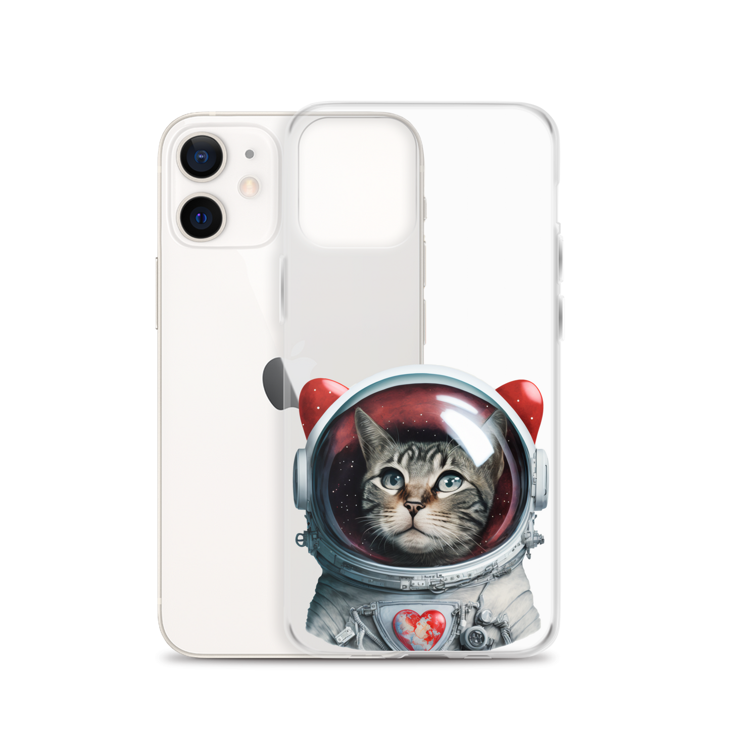 Cat Astronaut Love. iPhone Case