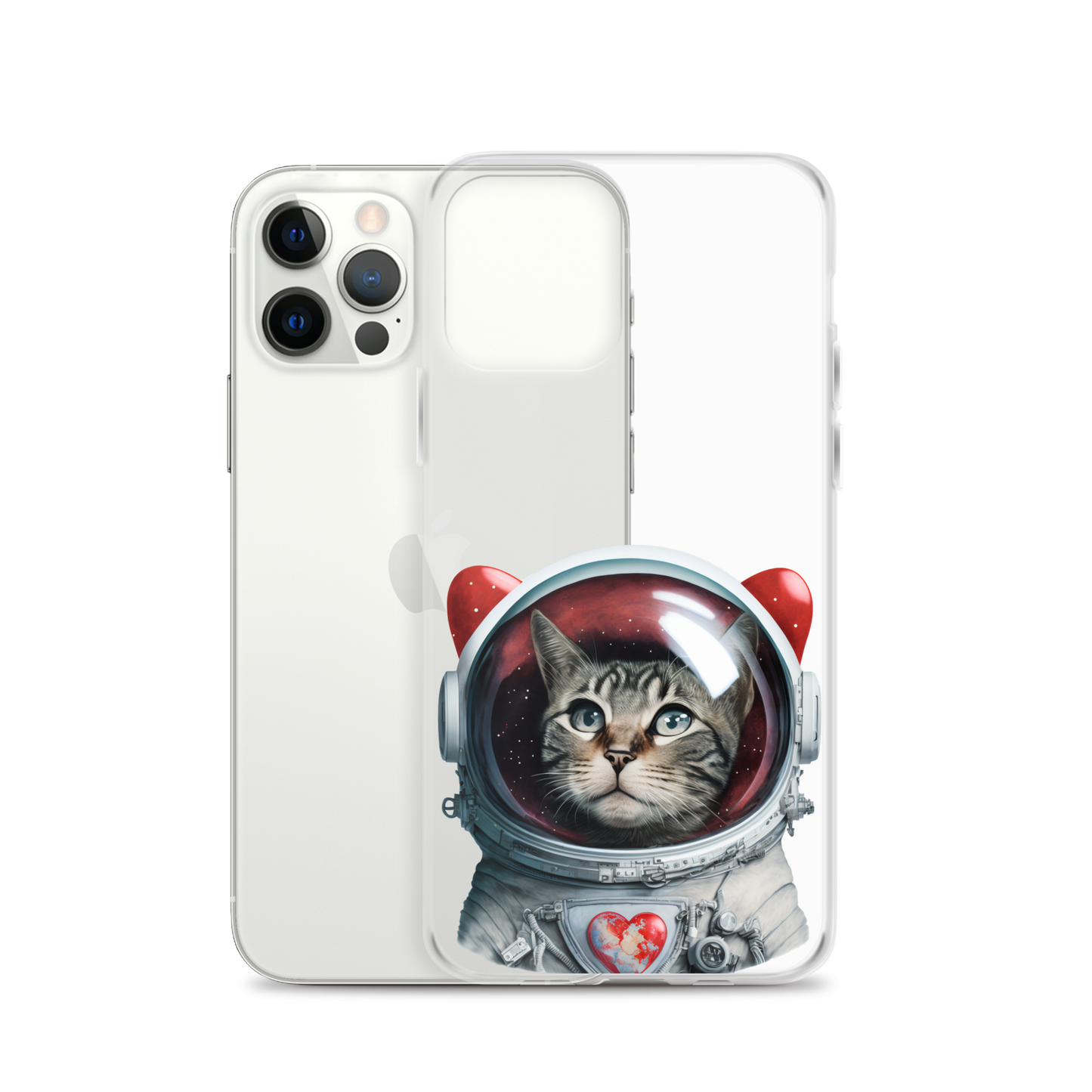 Cat Astronaut Love. iPhone Case