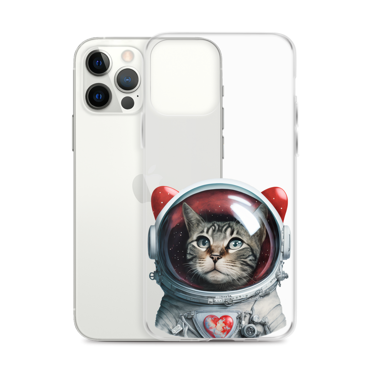 Cat Astronaut Love. iPhone Case