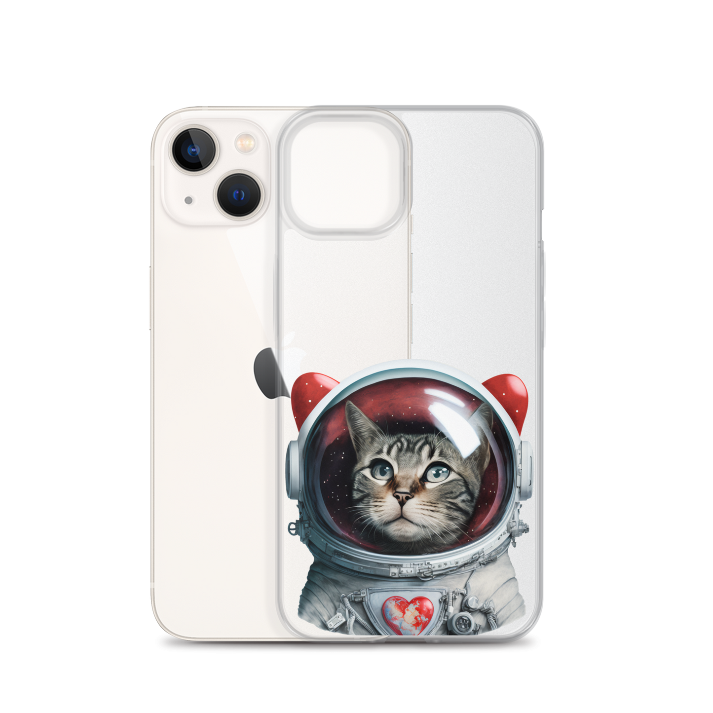 Cat Astronaut Love. iPhone Case