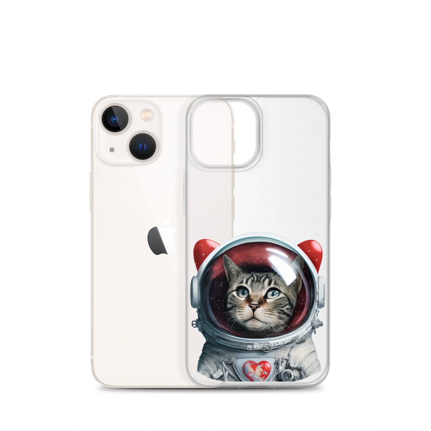 Cat Astronaut Love. iPhone Case