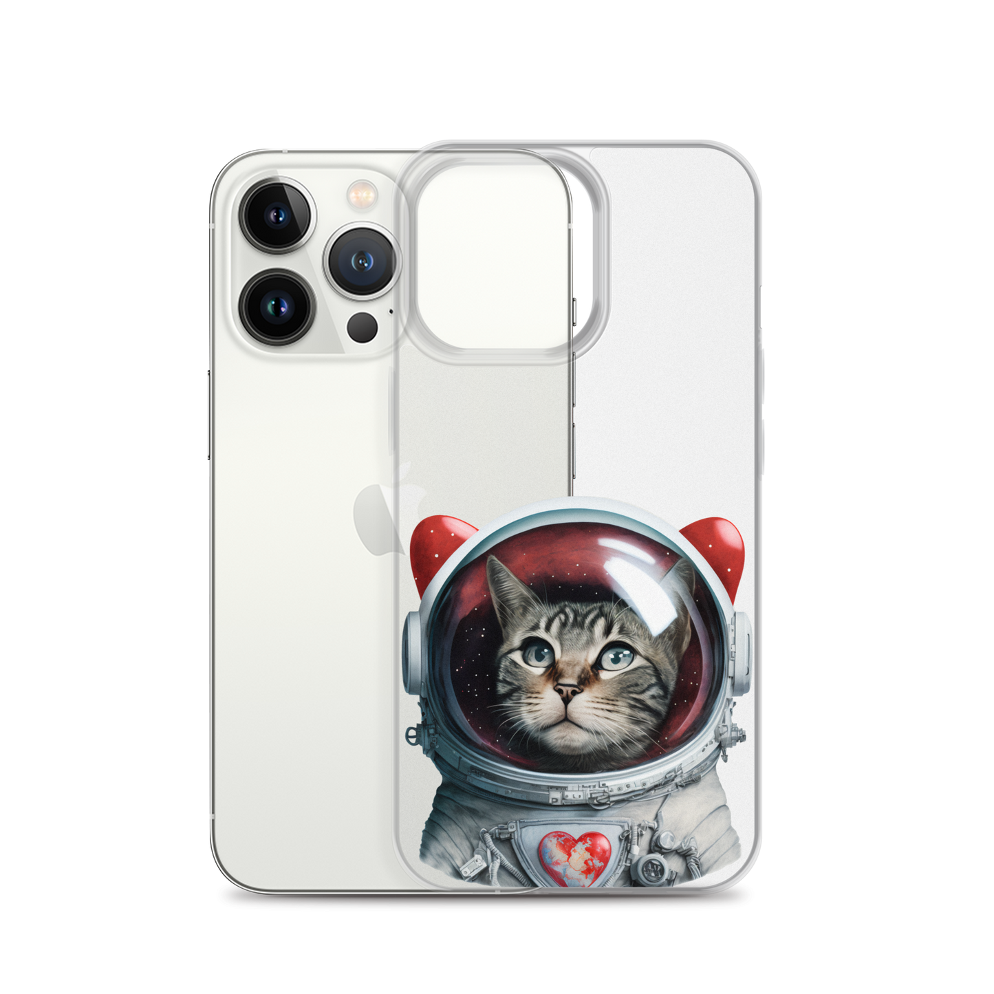 Cat Astronaut Love. iPhone Case