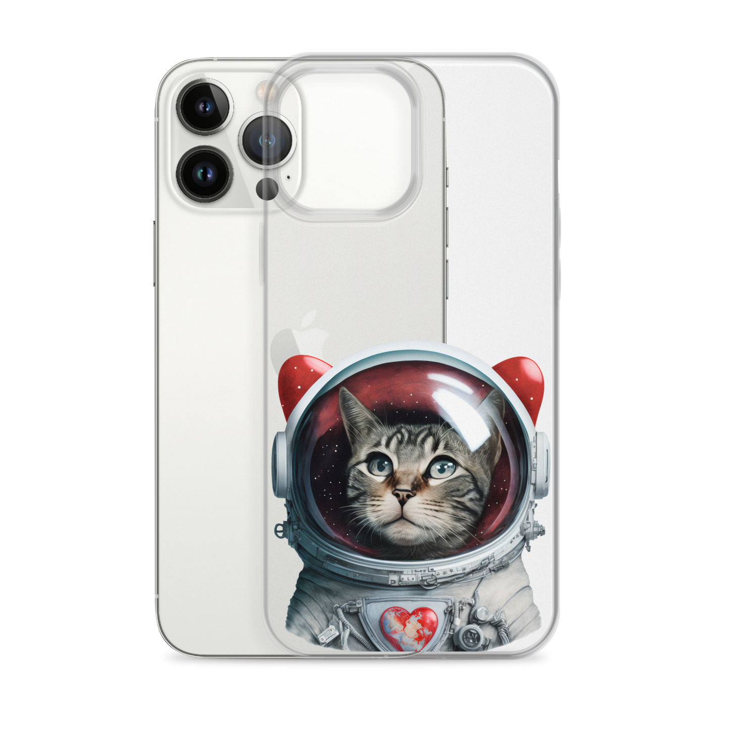 Cat Astronaut Love. iPhone Case