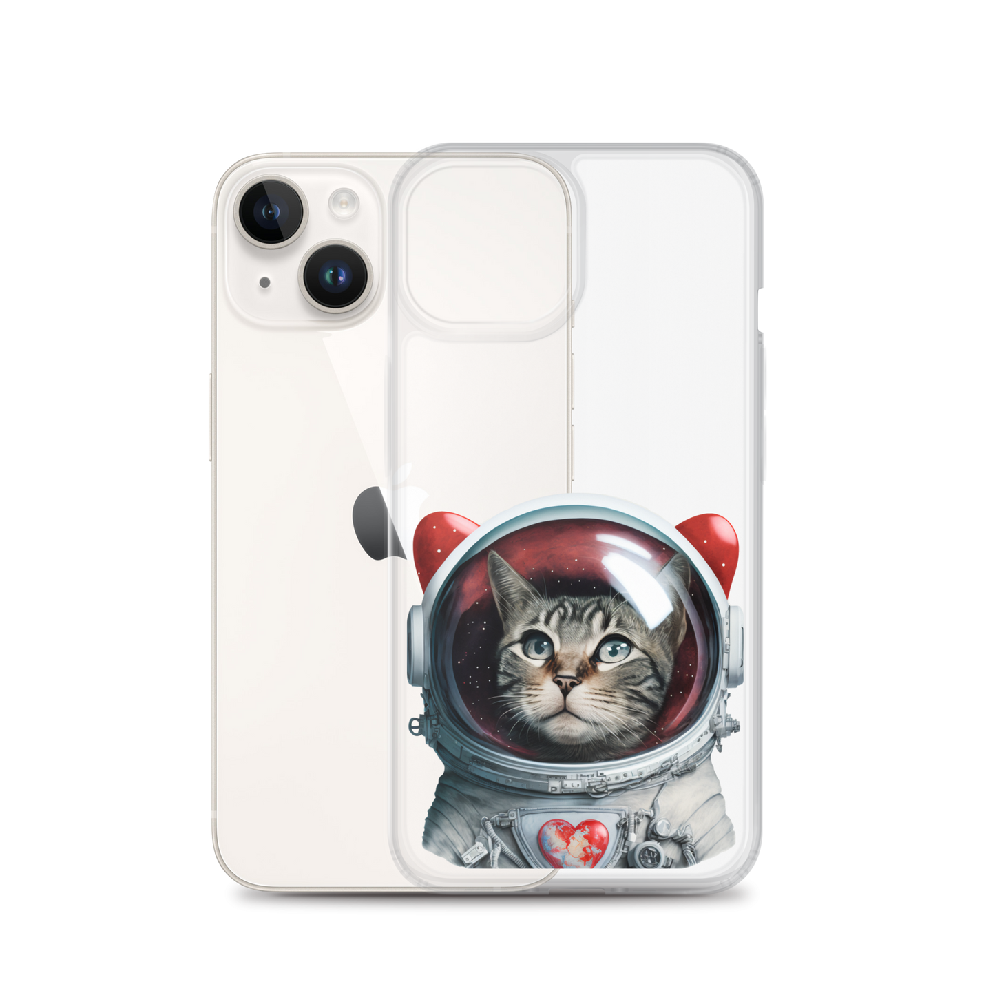 Cat Astronaut Love. iPhone Case