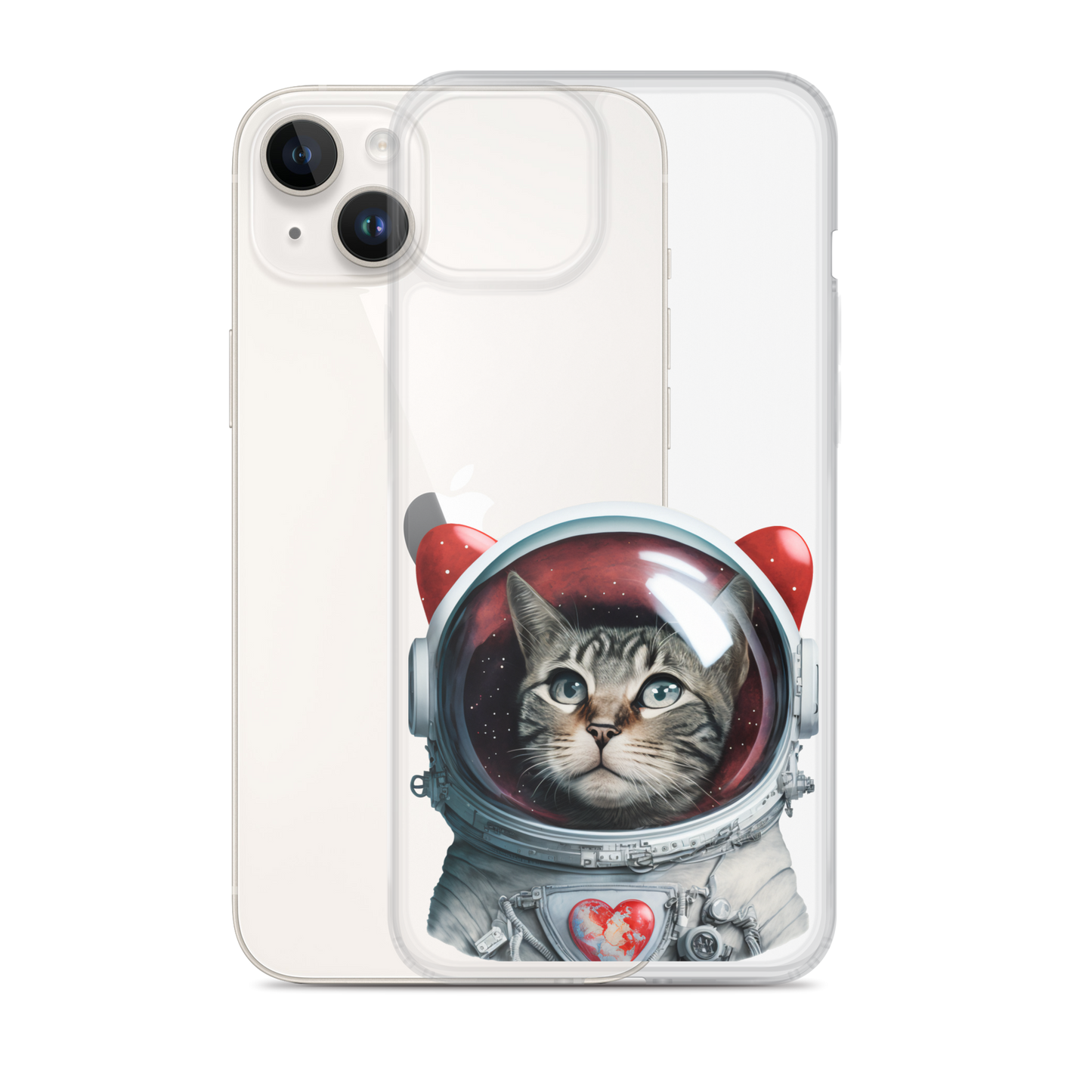 Cat Astronaut Love. iPhone Case