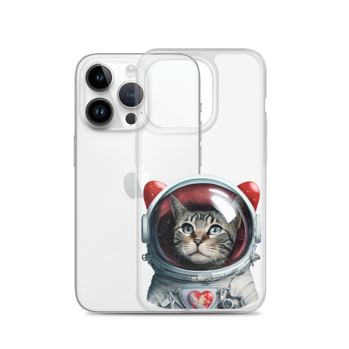 Cat Astronaut Love. iPhone Case