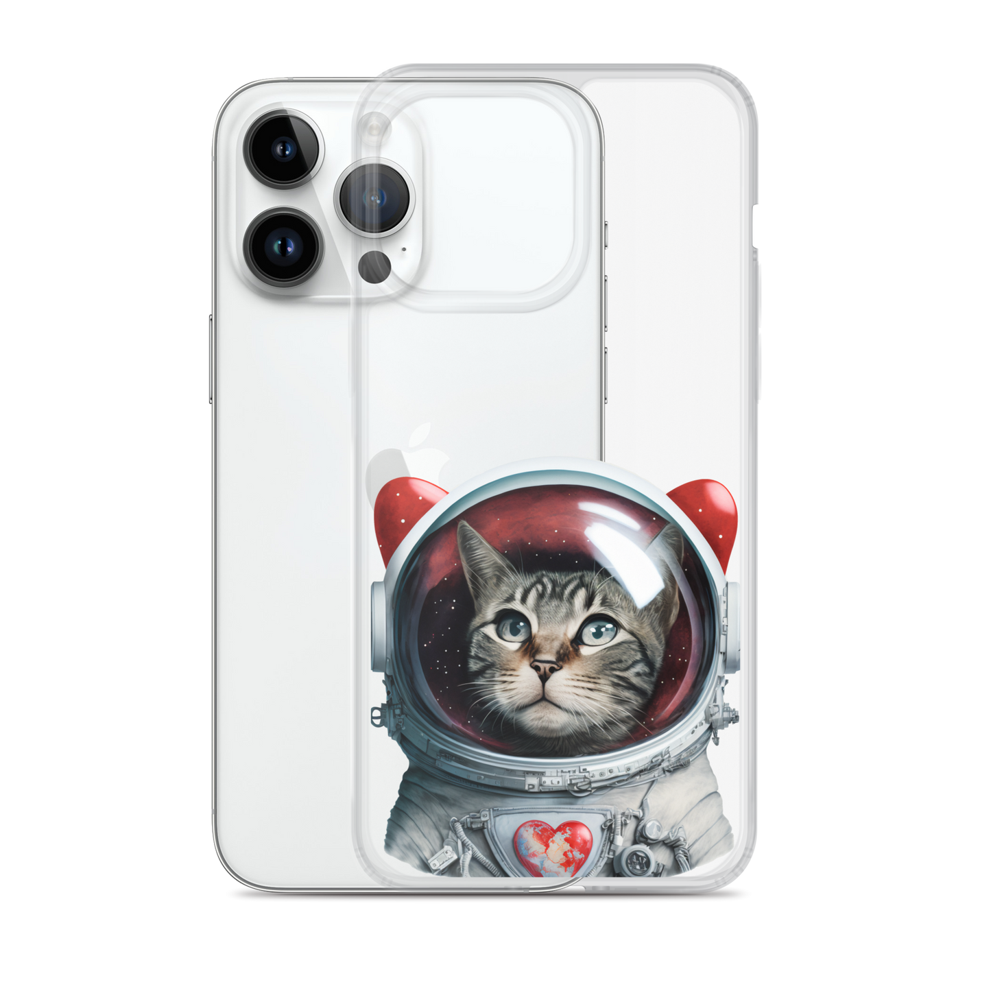 Cat Astronaut Love. iPhone Case
