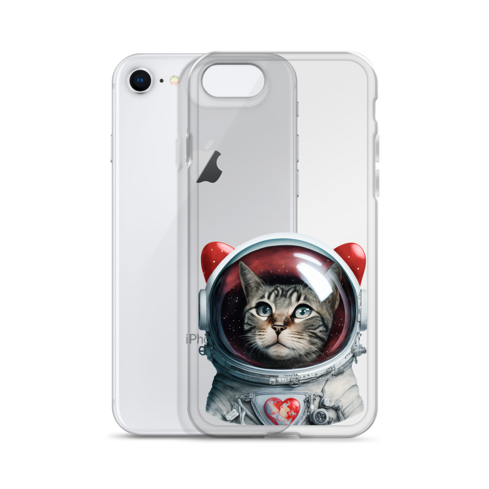 Cat Astronaut Love. iPhone Case