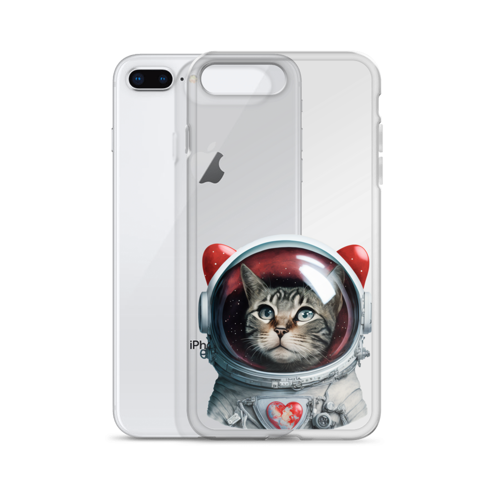 Cat Astronaut Love. iPhone Case