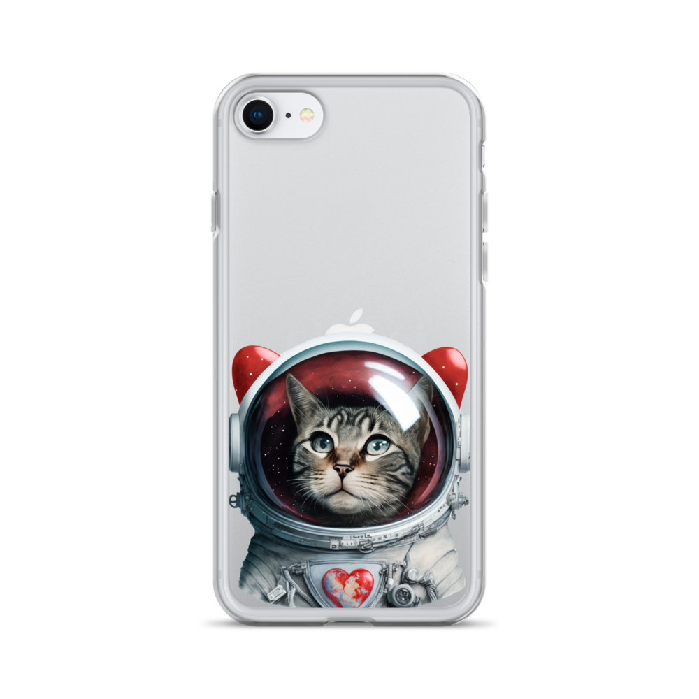 Cat Astronaut Love. iPhone Case