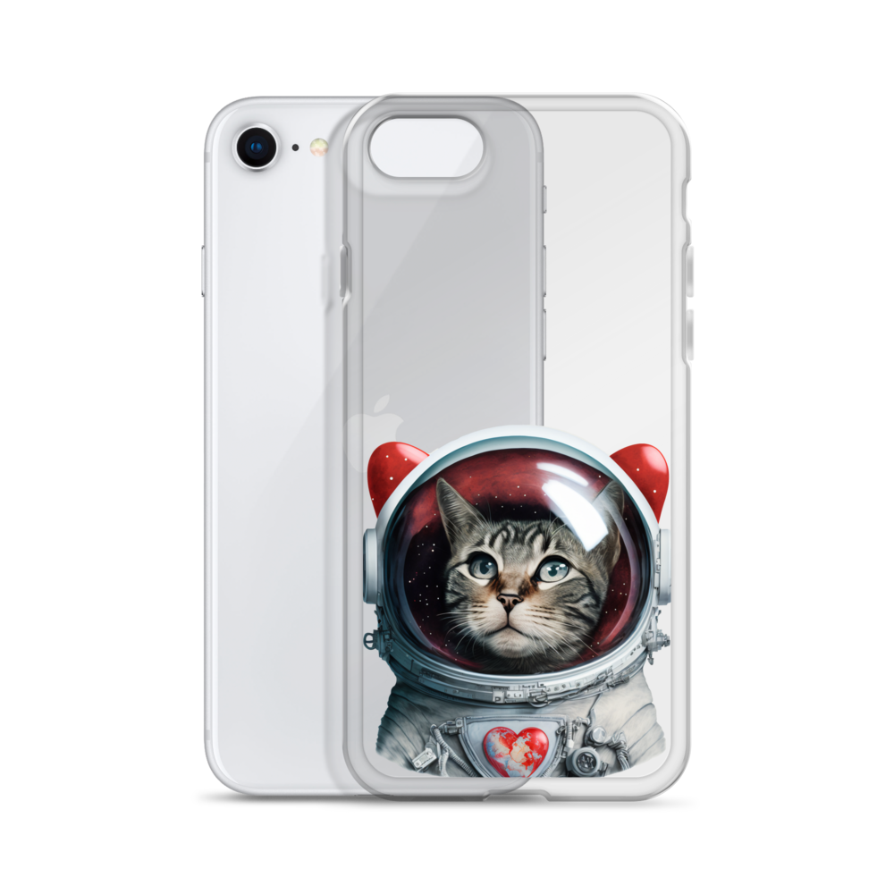 Cat Astronaut Love. iPhone Case
