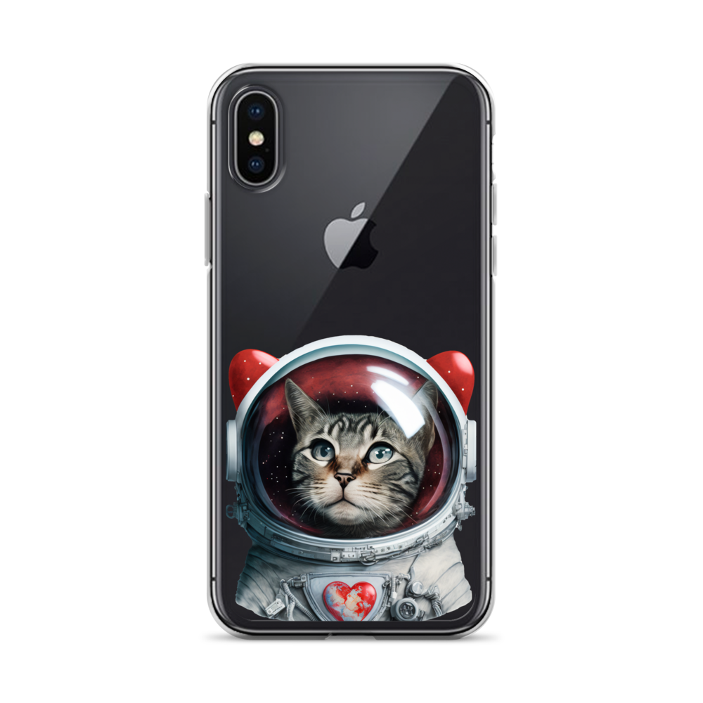 Cat Astronaut Love. iPhone Case