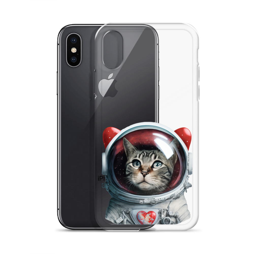 Cat Astronaut Love. iPhone Case