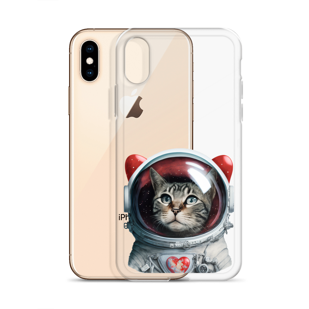 Cat Astronaut Love. iPhone Case