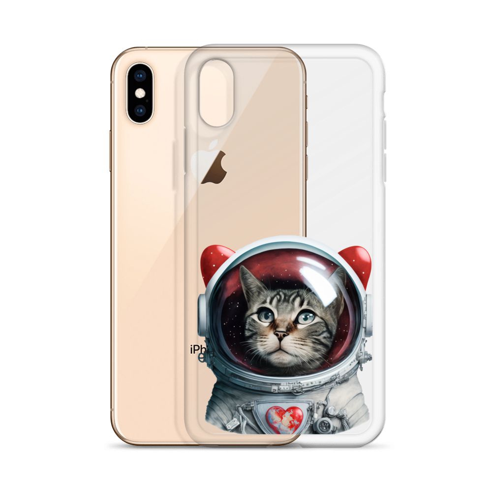 Cat Astronaut Love. iPhone Case
