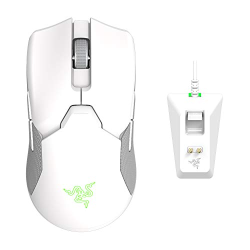 Razer Viper Ultimate Lightweight Wireless Gaming Mouse & RGB Charging Dock: Hyperspeed Wireless Technology - 20K DPI Optical Sensor - 78g Lightweight - 70 Hr Battery - Mercury White