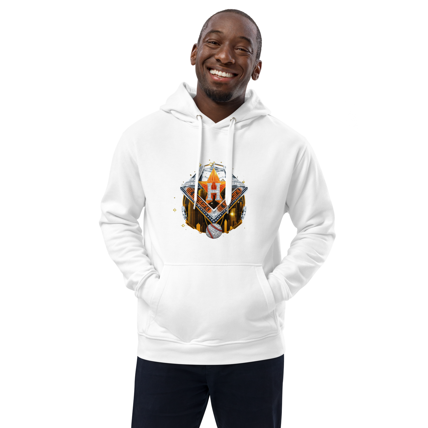 Be Someone Houston Ring. Premium eco hoodie