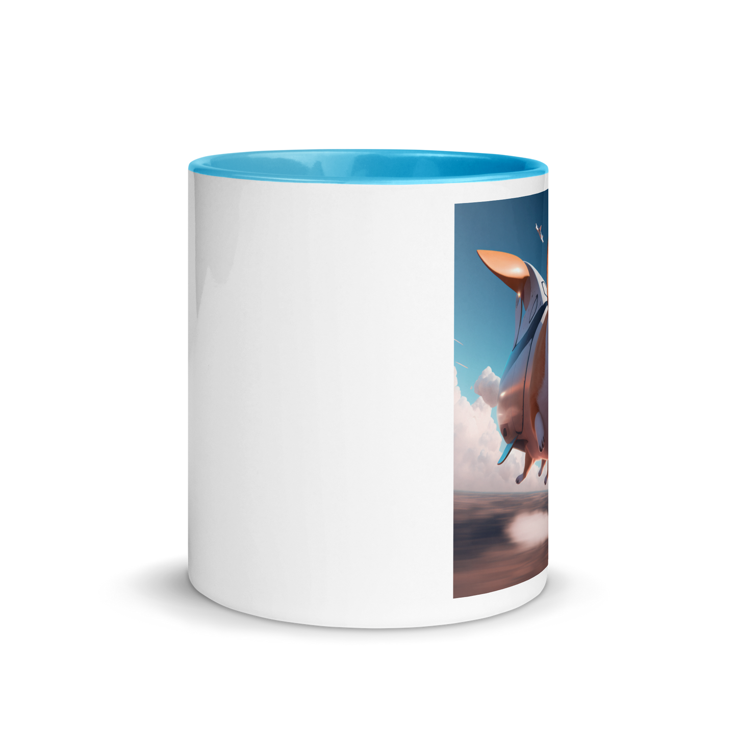 Corgi Blimp. Mug with Color Inside