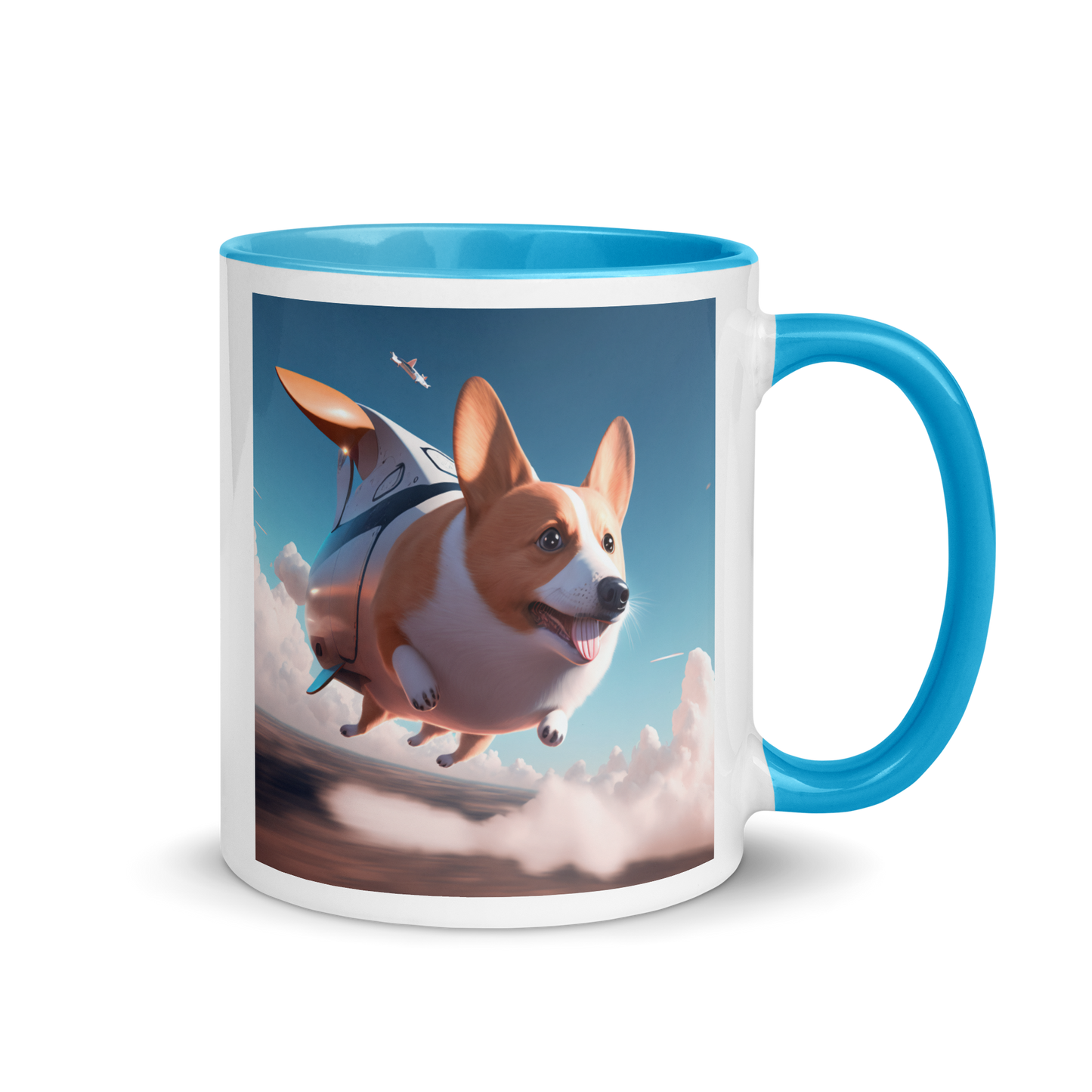 Corgi Blimp. Mug with Color Inside
