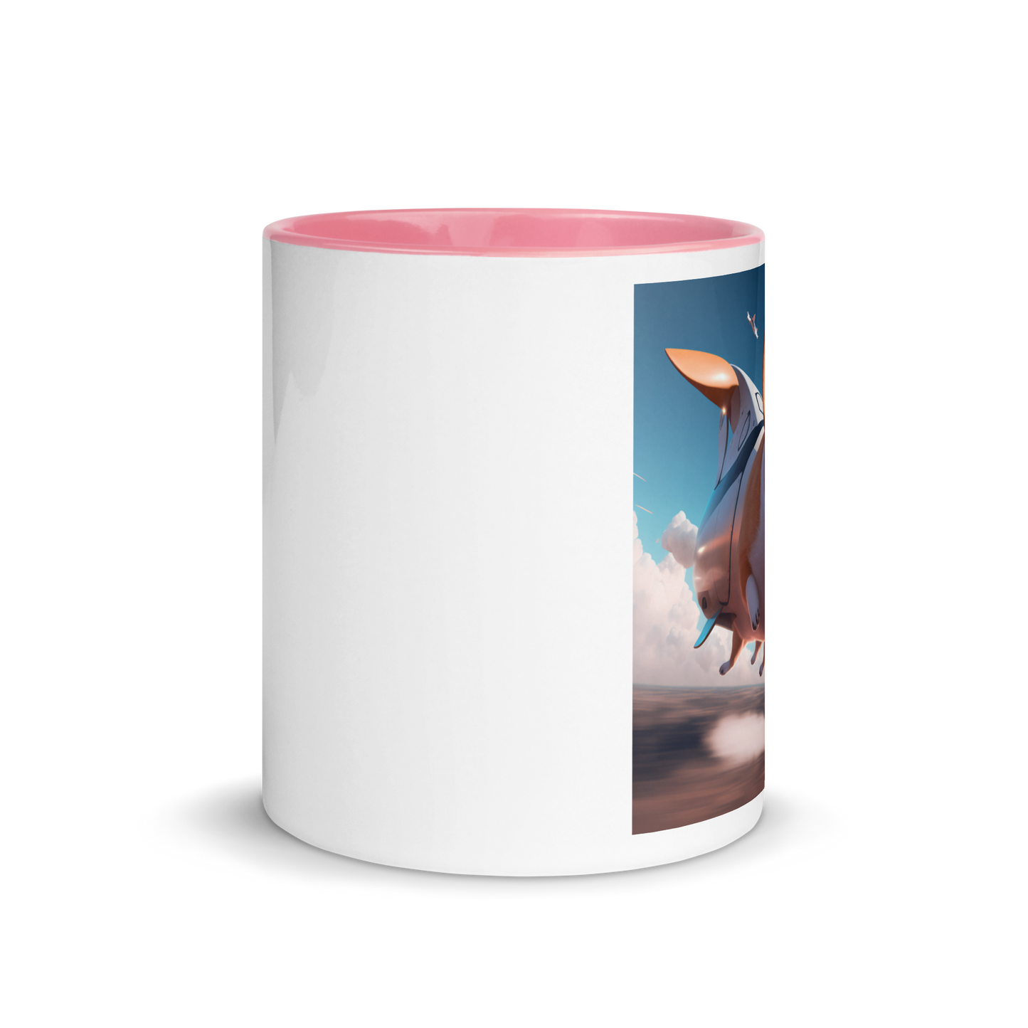 Corgi Blimp. Mug with Color Inside