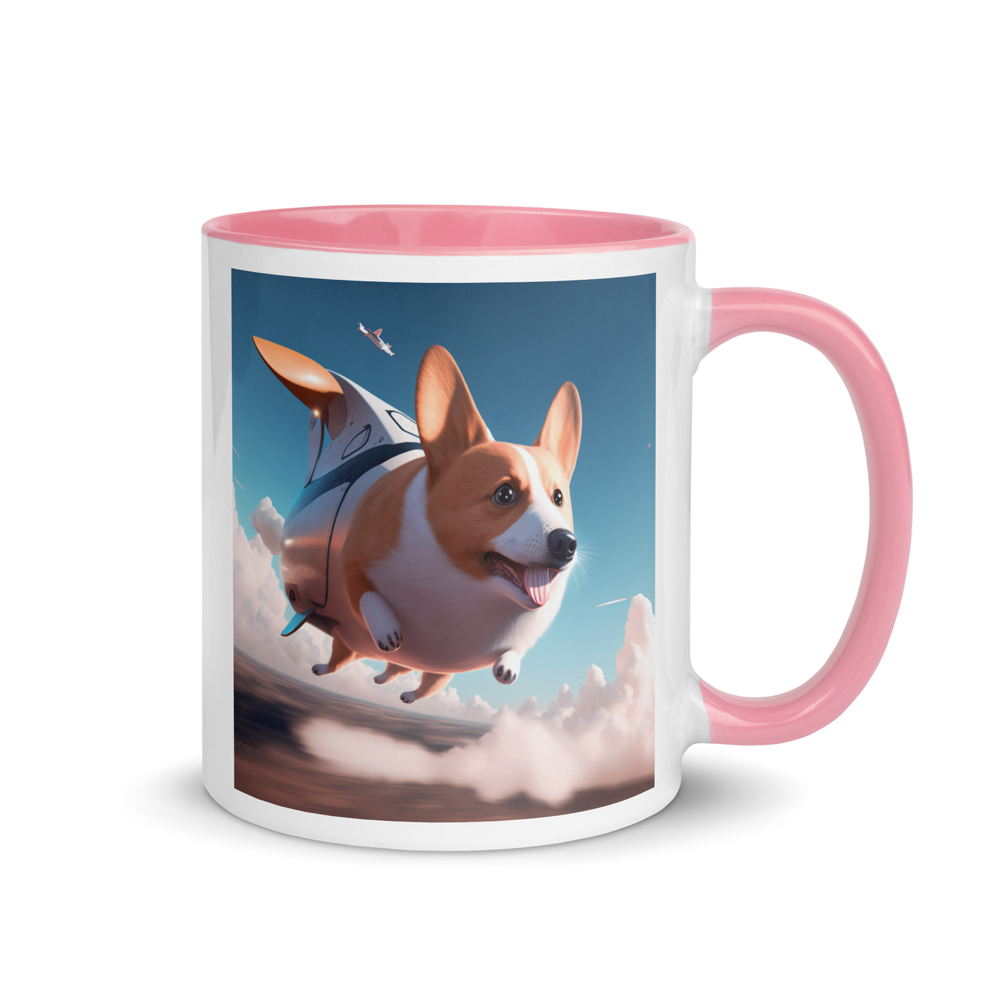 Corgi Blimp. Mug with Color Inside