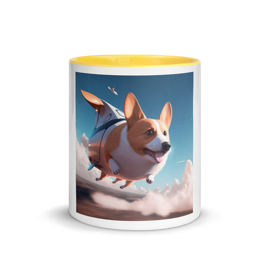 Corgi Blimp. Mug with Color Inside