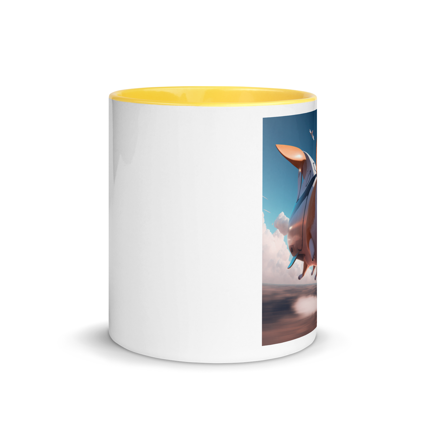 Corgi Blimp. Mug with Color Inside