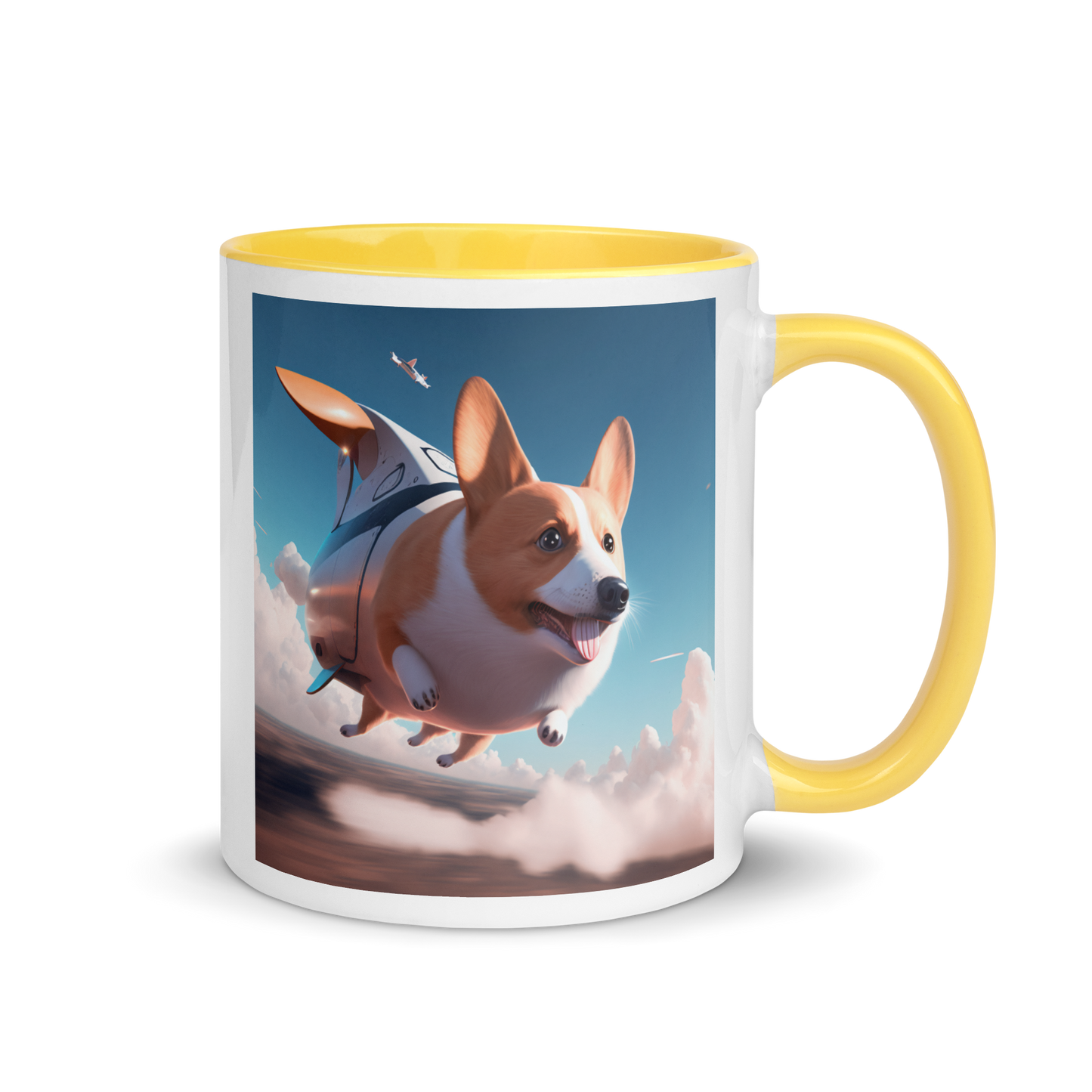 Corgi Blimp. Mug with Color Inside